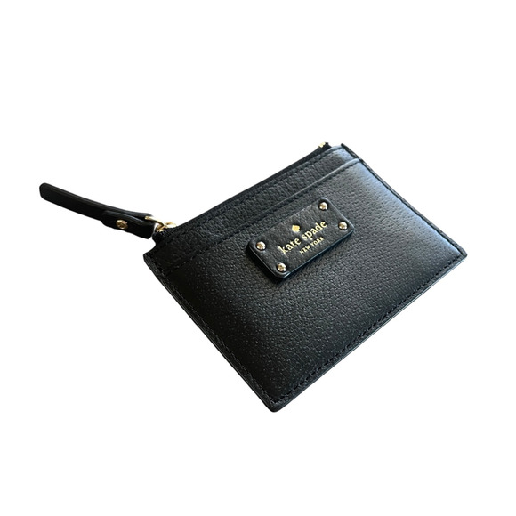 KATE SPADE Grove Street Adi Black Leather Essential Card Holder Zip Wallet NWOT - Picture 7 of 7